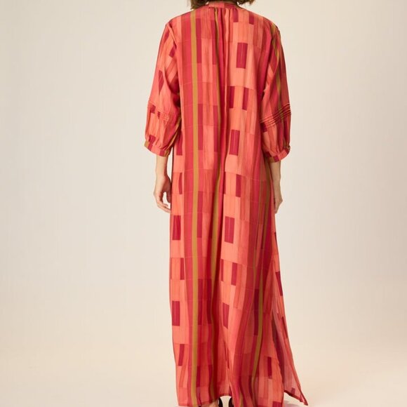 Natalie Martin Sammie Maxi Dress in Sea Glass Coral Size Medium - Picture 2 of 5